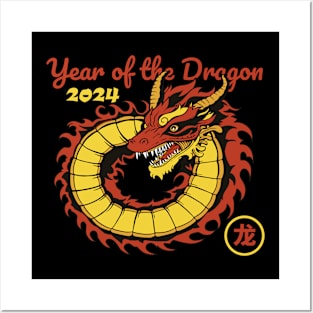 Chinese New Year 2024 Year of The Dragon Posters and Art